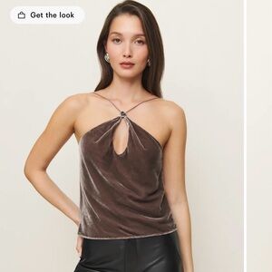 Reformation Rea velvet top brown size XL New